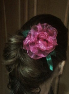 fabric flower - organza rose