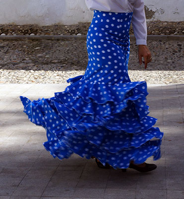 thumbnail image 2 of Danzcue Adult Flamenco Dance Skirt - Two Ruffles Ankle Length 2 of 13